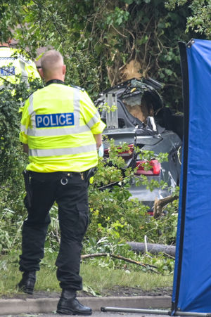 The crashed car ended up in a hedge. Photo: SnapperSK