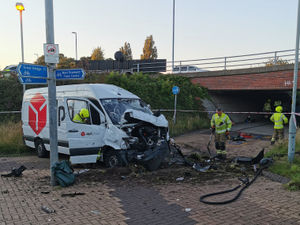 The aftermath of the crash in West Bromwich. Photo: West Bromwich Fire