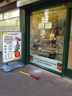 The axe was left behind as the raiders fled