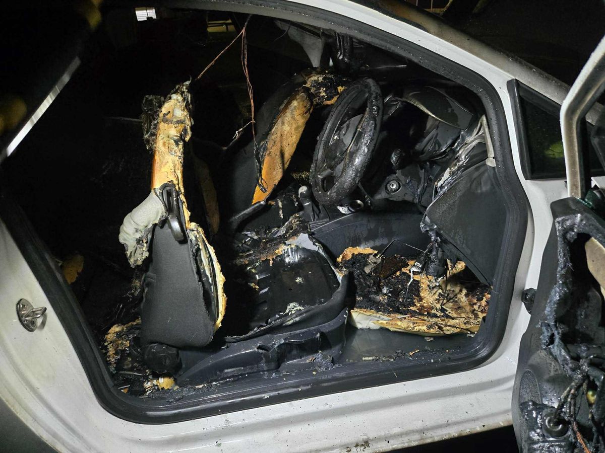Photographs show charred aftermath of Telford car fire