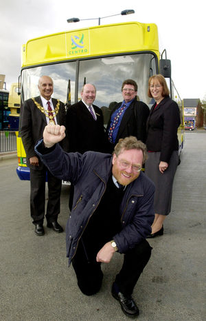 At the opening of West Bromwich Bus Station in 2002