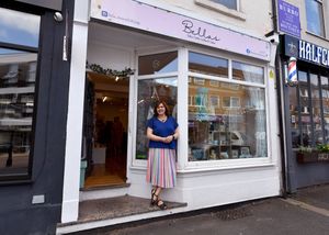Stella outside Bella's in Hagley Road
