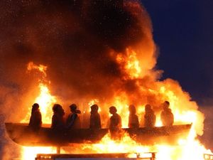 Supporting image for story: ‘Hate incident’ Co Tyrone bonfire topped with migrant effigy lit