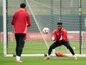 Manchester United goalkeeper Andre Onana during a training session