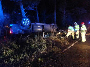 Supporting image for story: Car overturns in Telford crash