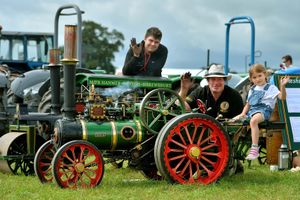 Minsterley Show near Shrewsbury.   Amara Hedge 5 and Rob and Marcus Hanmer from Hinton..