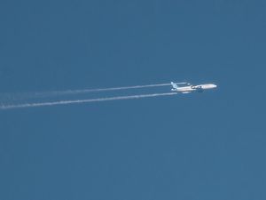 United flight 939 dumps fuel as it flies over Stoke-on-Trent.