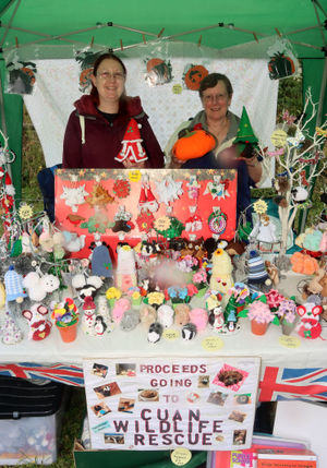 Helen Bowen, left, with Sheila Bowen who were selling seasonal gifts  