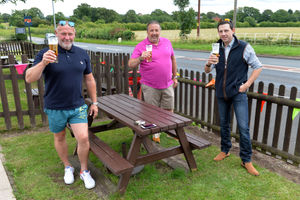 The Fox at Shipley, Bridgnorth Rd, Wolverhampton is reopening. Pictured, left, Pete Taylor, Stuart Darby,Dan Robinson