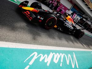 Max Verstappen's Red Bull parked up