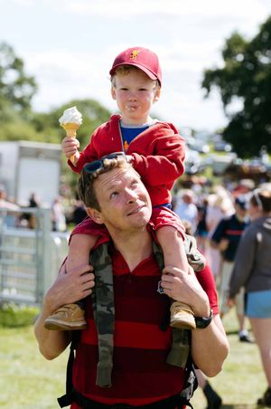 Ben Brooks and Wilfred Brooks, 3, from Bath