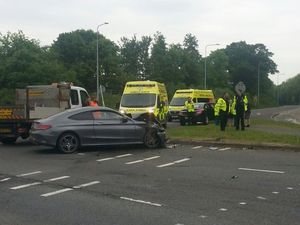 Supporting image for story: A518 closed in Telford after four-vehicle crash