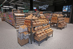 The bakery and coffee section offers a range of breads and sweet and savoury sweets