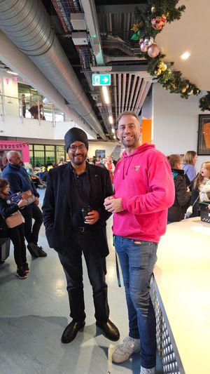 Warinder Juss MP and The Way CEO Paul Snape, enjoying the festivities at The Way Wonderland
