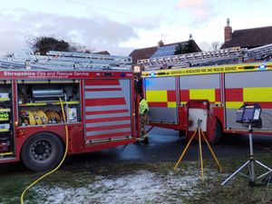 Firefighters from Shropshire and Herefordshire tackled the blaze. Picture: Cleobury Mortimer Fire Station