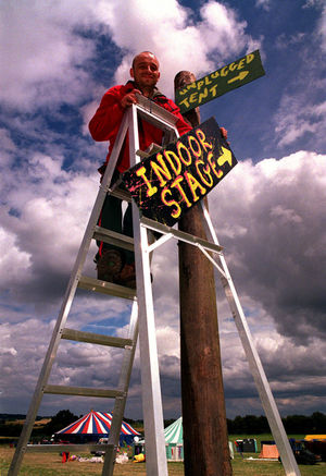 Rob Burnett from Shawbury spent the day as a volunteer at Aston Eyre preparing for the festival.