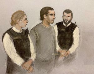 Court artist sketch by Elizabeth Cook of Daniel Khalife, appearing at Westminster Magistrates' Court on September 11, 2023