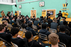 Luke Cundle met with students at Wolverhampton College. Photo: Ed Bagnall