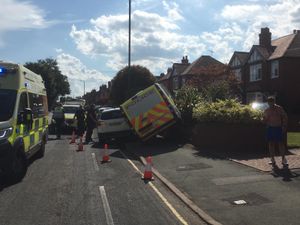 The police van crashed while responding to an emergency