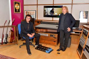 Tony and Geezer in a recreation of Tony's studio