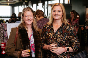 The Red Cross Committee for Shropshire host a fashion lunch at Hencote in Shrewsbury. In Picture L>R: Amie Beacock and Beccy Theodore-Jones - From Savills who sponsored the event.
