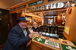 The pub is a community one, with customers like Skell, who was celebrating his 60th birthday, so Angela had put a banner up over the bar.