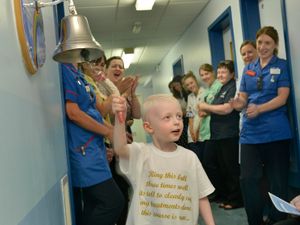 Supporting image for story: WATCH: Emotional day for brave boy Oscar as he rings End of Treatment Bell 