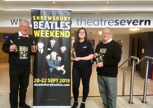 Tim King, Charlie Farman, from Hobsons Brewery, and Mayor Phil Gillam