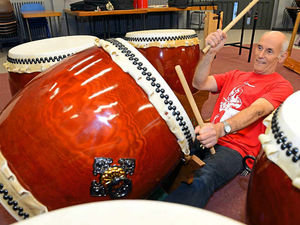Supporting image for story: Video: Taiko drums are bang on the money as the arrive at Shropshire school