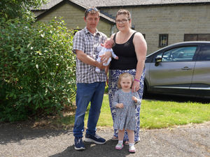 Rebekah and Mikey Owen with their daughter, Autumn, and newborn son, Alfie — the family behind Oliver Owen’s Family Fun Day.