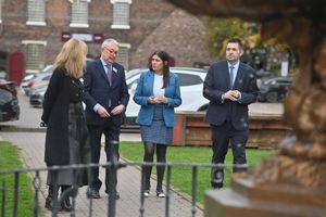 Secretary of State for Digital, Culture, Media and Sport Lisa Nandy on a walkabout at the Ironbridge Gorge Museum Trust with Telford MP Shaun Davies, Mark Pemberton - Chair of the Board of Trustees of the Museum, and head of collections Sarah Roberts.