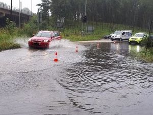 Supporting image for story: M5 slip road closed due to flooding