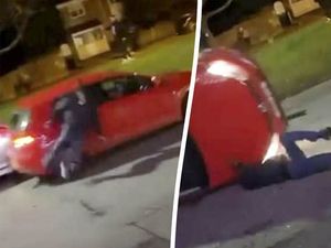 Supporting image for story: Watch: Car reverses at speed then flips during incident outside pub narrowly missing man