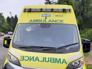 Supporting image for story: Stroke patient delayed as missile thrown at ambulance on blue lights