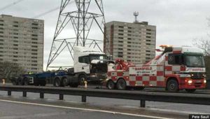 The scene on the M6 following the crash