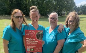 Ange and teammates from Hospice at Home are spreading the word about Walk to Remember 2025