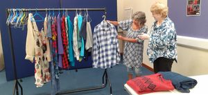 Tempting array of clothes for the Swap at Ludlow Library 