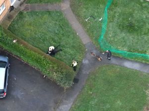 Supporting image for story: Drone footage captures arrest of man as he tries to escape Stourbridge house