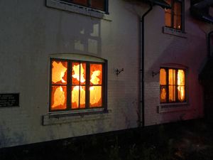The scene of the fire at The Countess's Arms. Photo: @SFRS_SHardiman