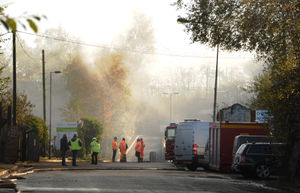 The fire at Fryers Road Household Waste Recycling Centre, Bloxwich