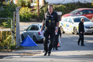 Police at the scene. Photo: SnapperSK