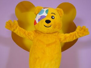 Pudsey Bear at the BBC Children In Need appeal show at MediaCityUK in Salford