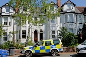Police outside flats on Tettenhall Road