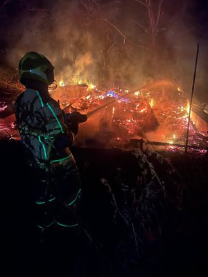 Fire crews tackling the late night incident. Picture: Bridgnorth Fire Station