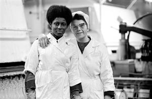 Mrs Wayne and her good friend”, taken at a local dairy in the 1970s. Pic: Nick Hedges.