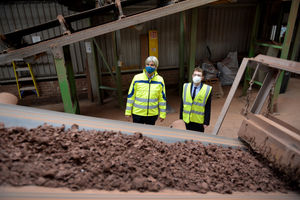 Andy Street and MD Alex Patrick-Smith check out the raw materials at Hinton Perry & Davenhill Ltd
