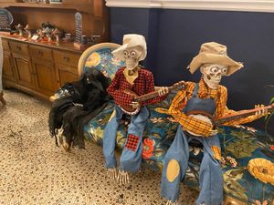 Rock Park was surrounded by spooky features including a graveyard, a 12ft witch, skeletons, and plenty of creepy characters