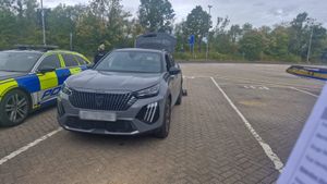 This Peugeot was reported as stolen from the West Midlands Police area. Photo: Staffordshire Police Road Crime Team