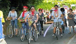 Oh la la! The Elbridge Tour de France get on their bikes at West Felton Carnival