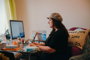 Miranda hard at work writing